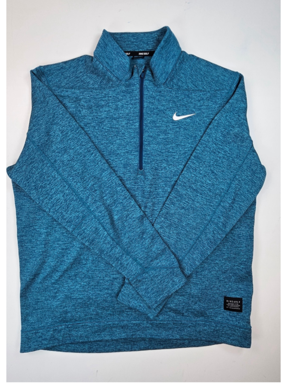 Nike Golf Quarter Zip Pullover Men’s Large Teal Heather Fleece Swoosh